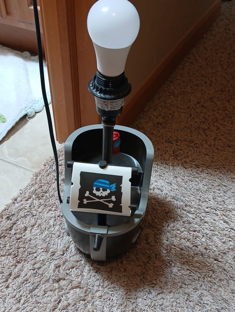 Circo Black Table Lamp with White Buttons